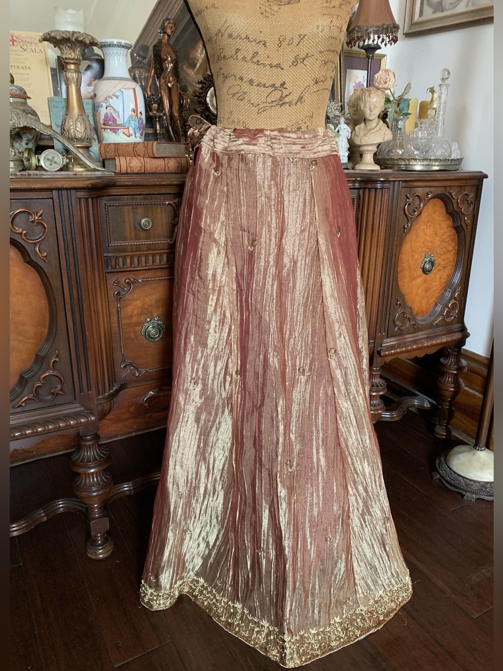 Vintage Pakistani Indian Boho Gypsie Victorian-inspo Custom 2-Toned Maxi Skirt